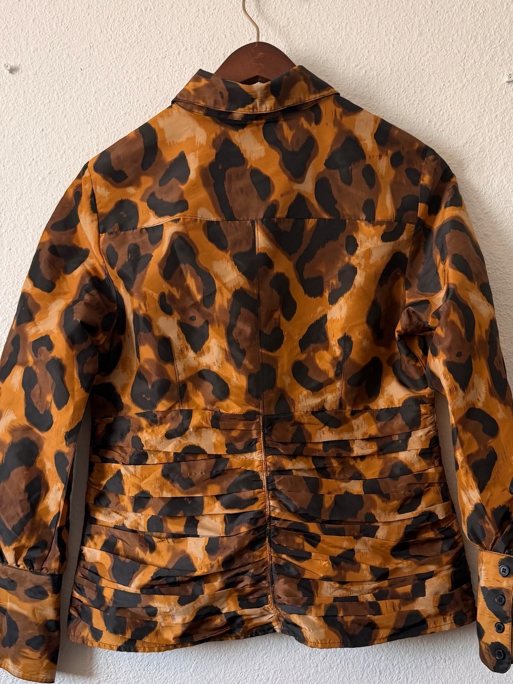 WD.NY Leopard Print Button-Front Blouse in Brown and Black - Picture 11 of 12